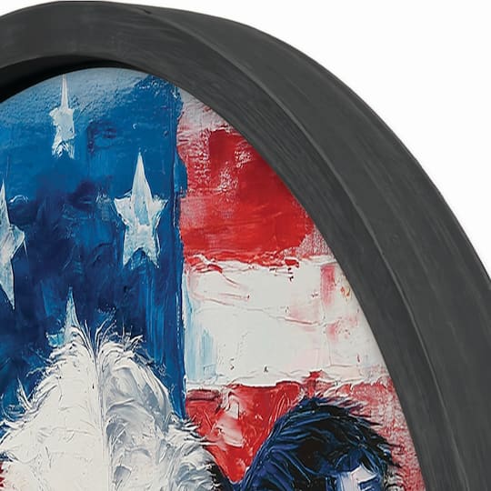 20" x 20" Red, White & Moo Round Framed Print